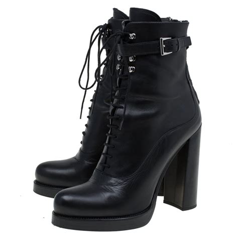 black prada block heel|prada high heel boots.